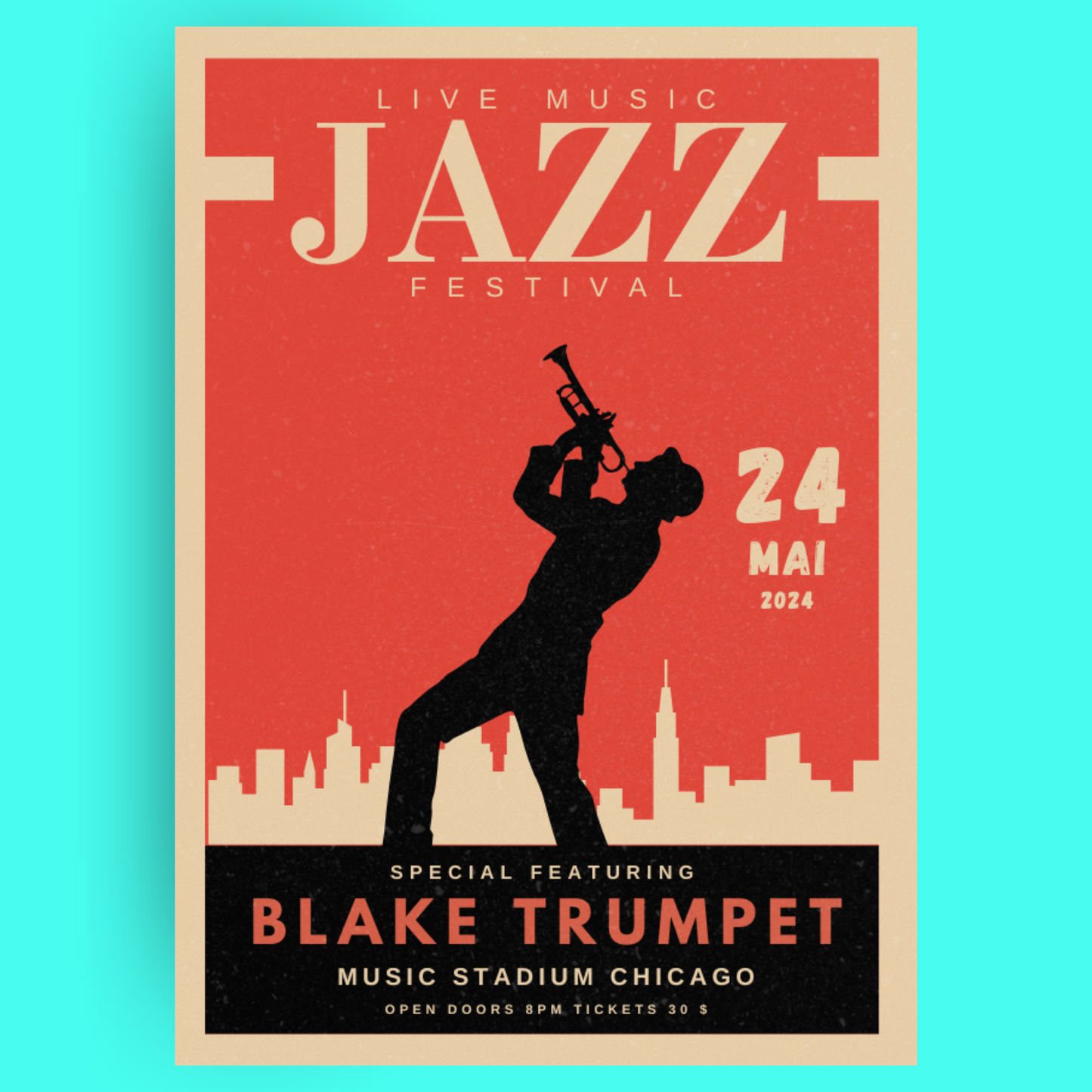 Jazz Music Festival - Trumpet Bleue Vague Flow