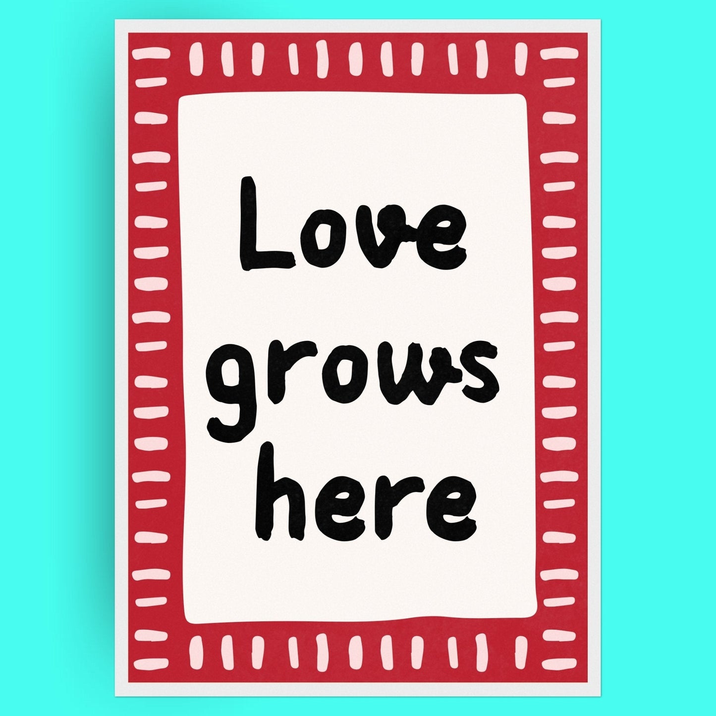Love Grows Here Bleue Vague Flow Print Material