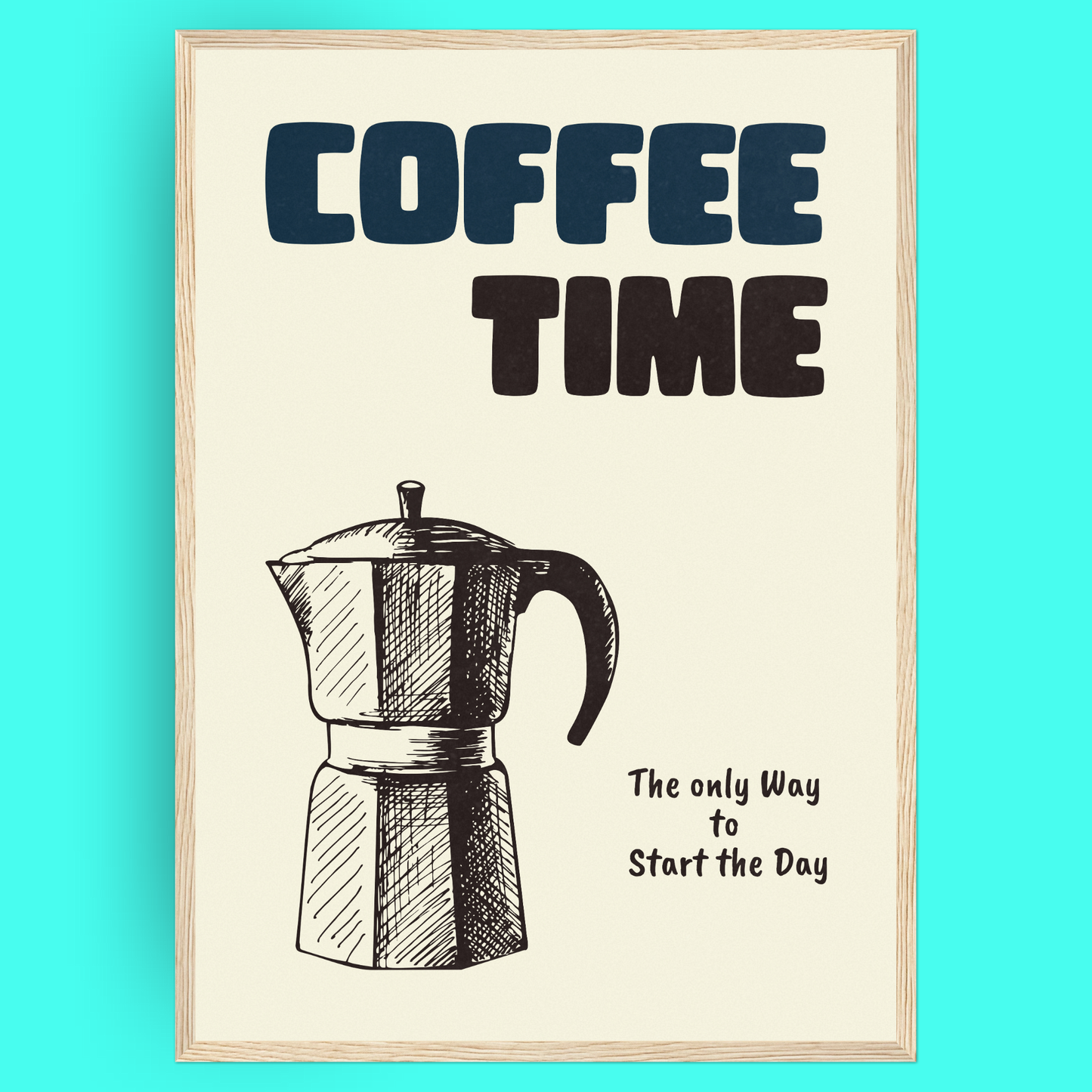 Coffe Time - Cafetière Italienne Bleue Vague Flow