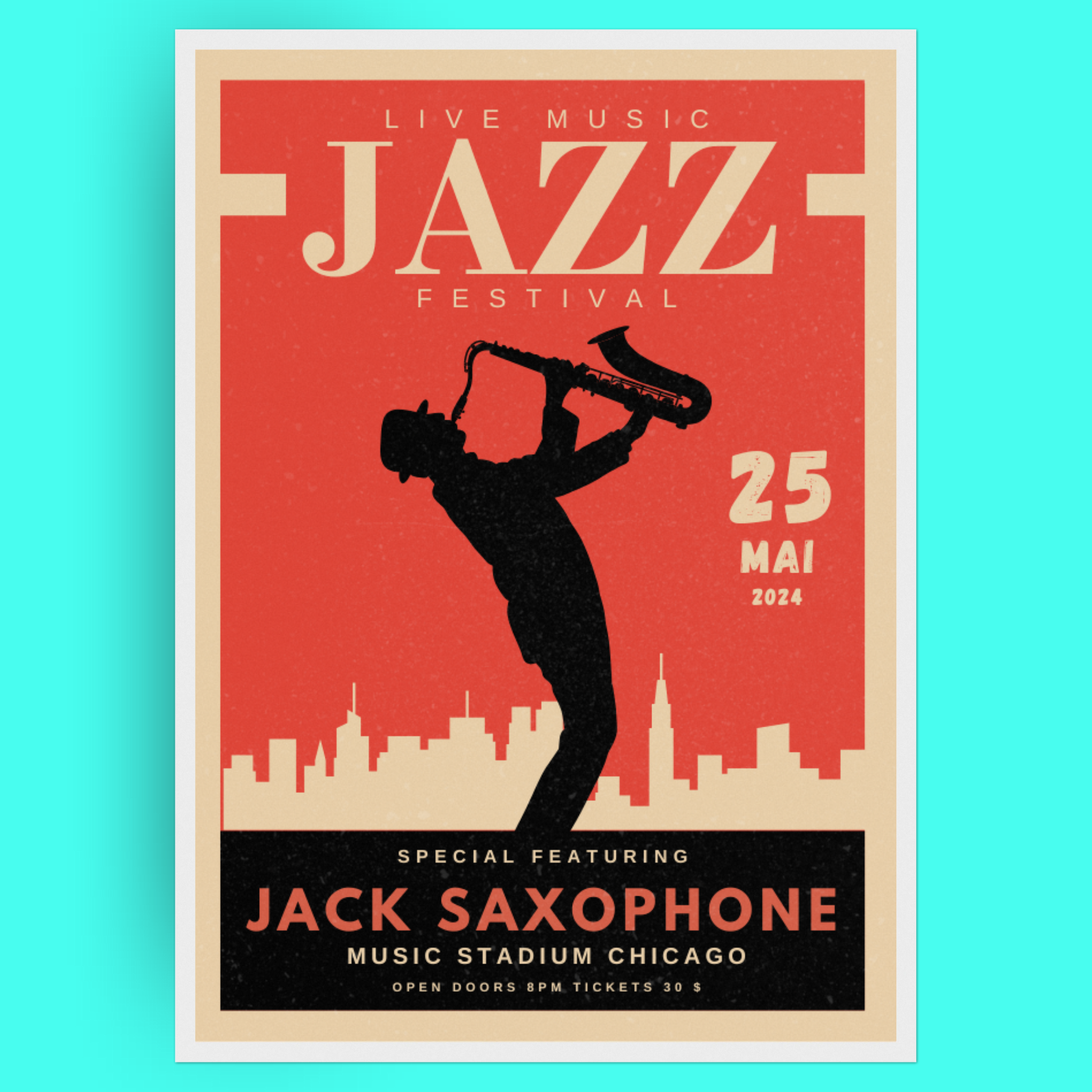 Jazz Music Festival - Sax Bleue Vague Flow