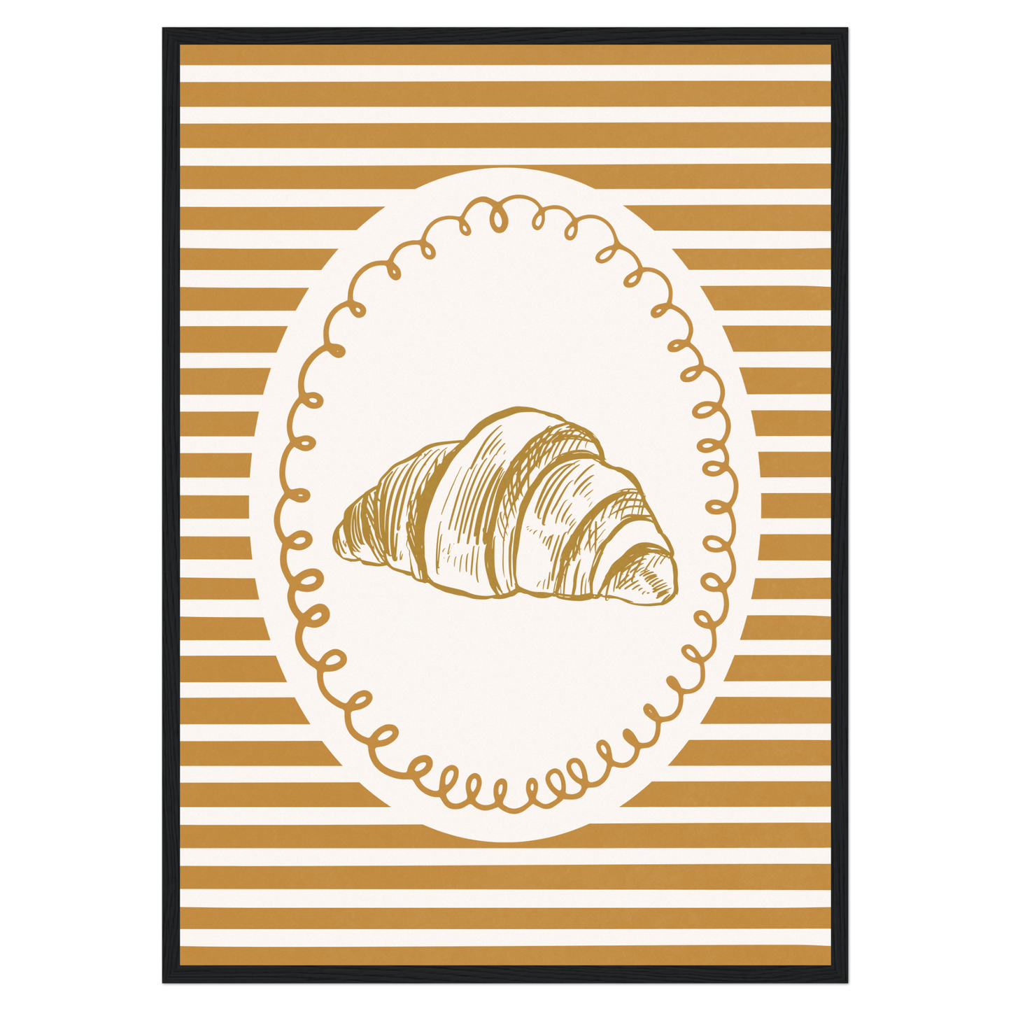 L'Amour Du Croissant Bleue Vague Flow Print Material