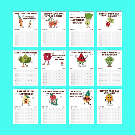 Calendrier Veggie Fun 2026 - Veggie Calendar (ENG)