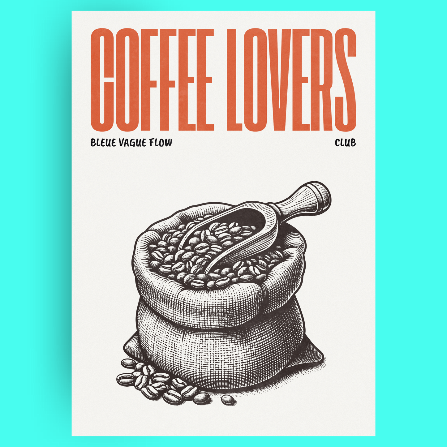 Coffee Lovers - Grain De Café Bleue Vague Flow