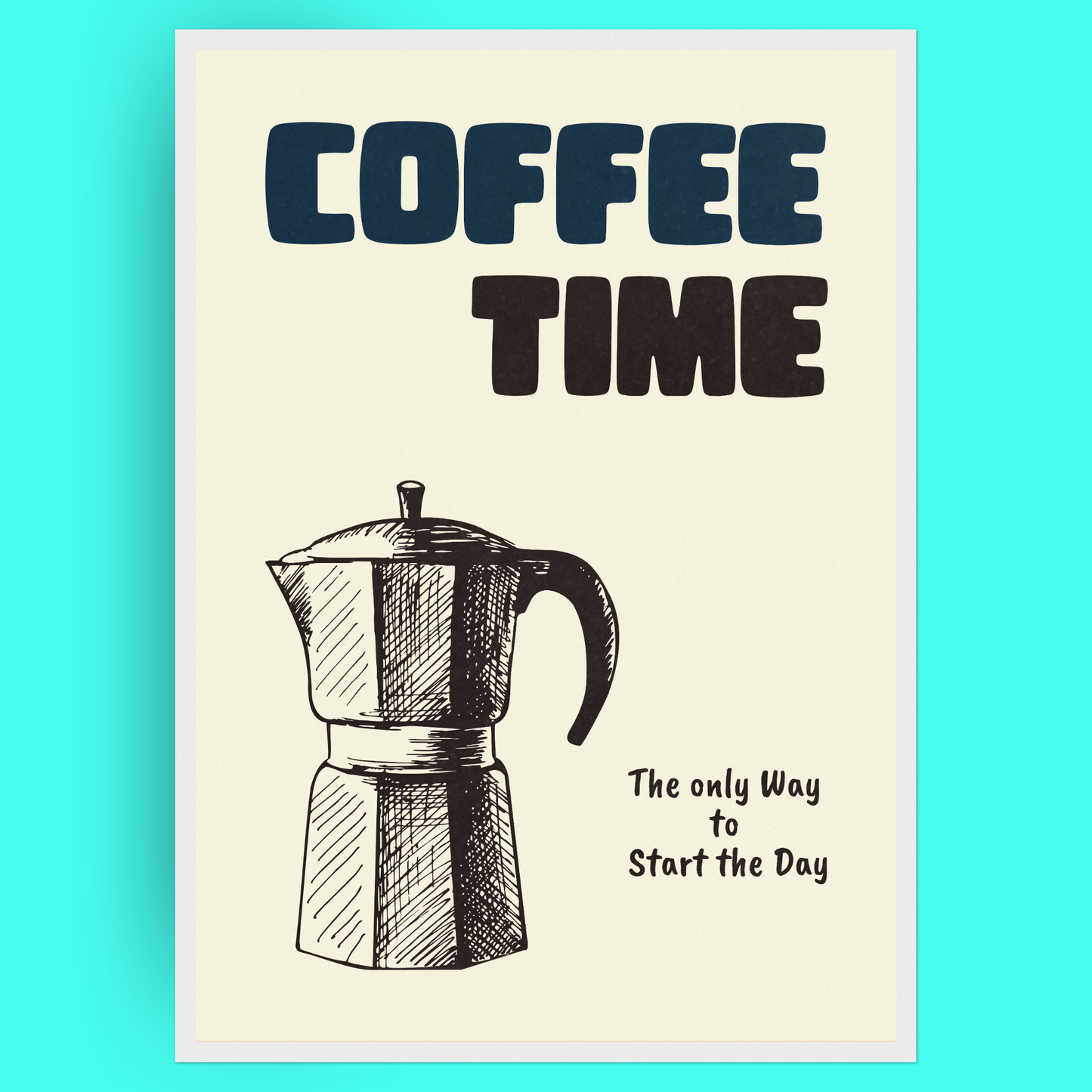 Coffe Time - Cafetière Italienne Bleue Vague Flow