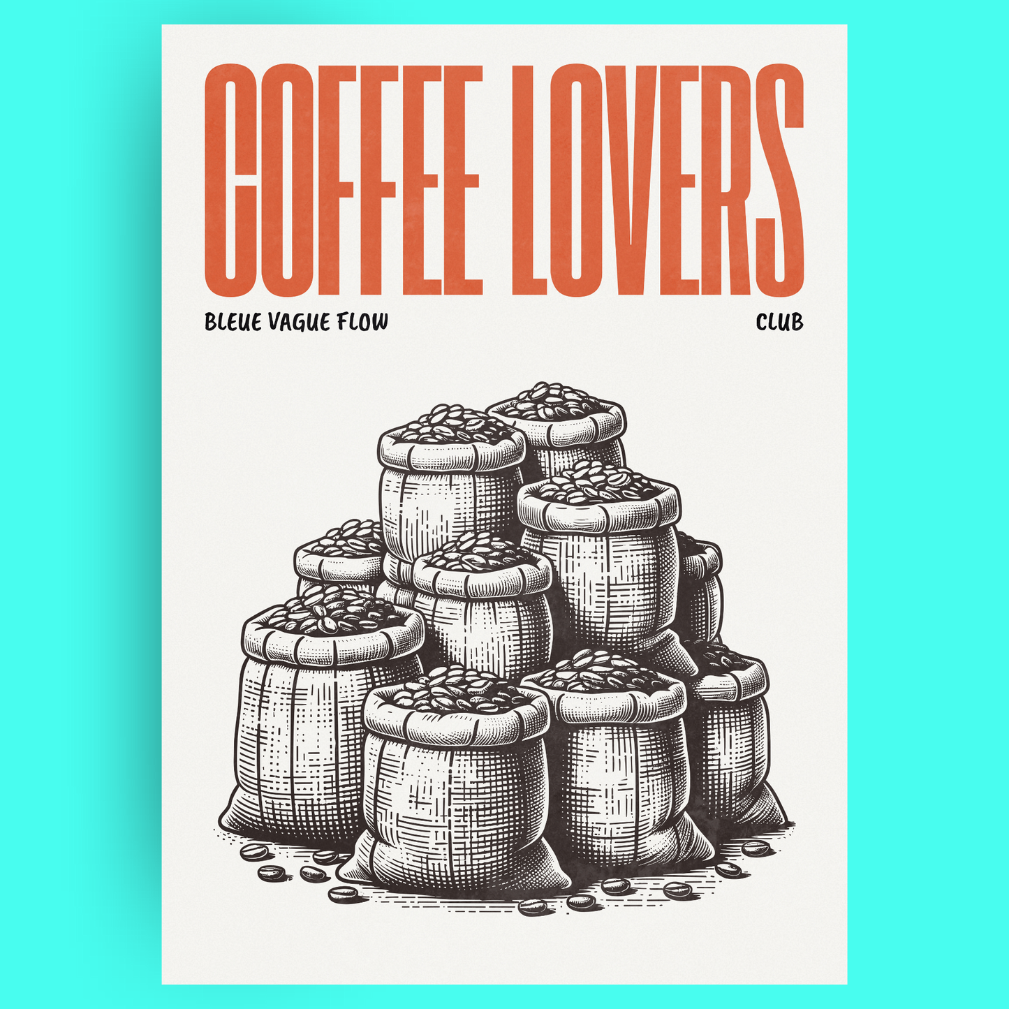 Coffee Lovers - Stock De Café Bleue Vague Flow