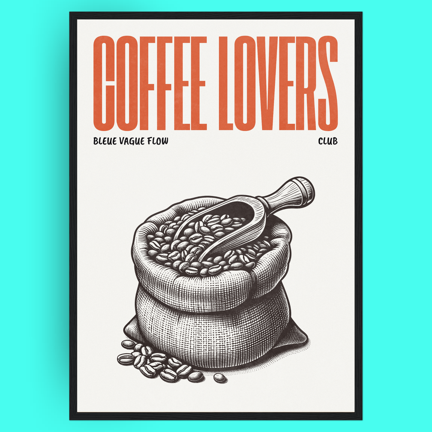 Coffee Lovers - Grain De Café Bleue Vague Flow