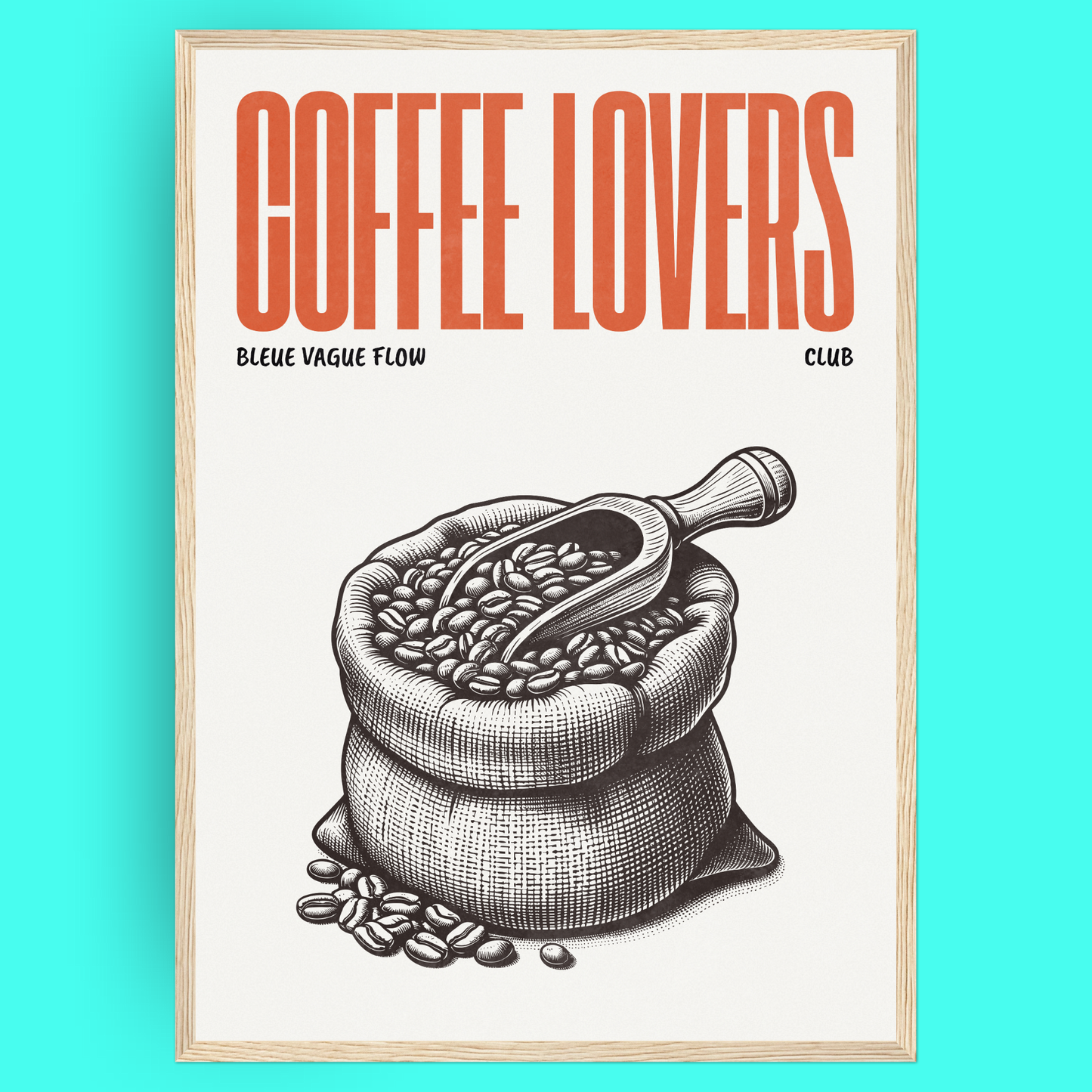 Coffee Lovers - Grain De Café Bleue Vague Flow