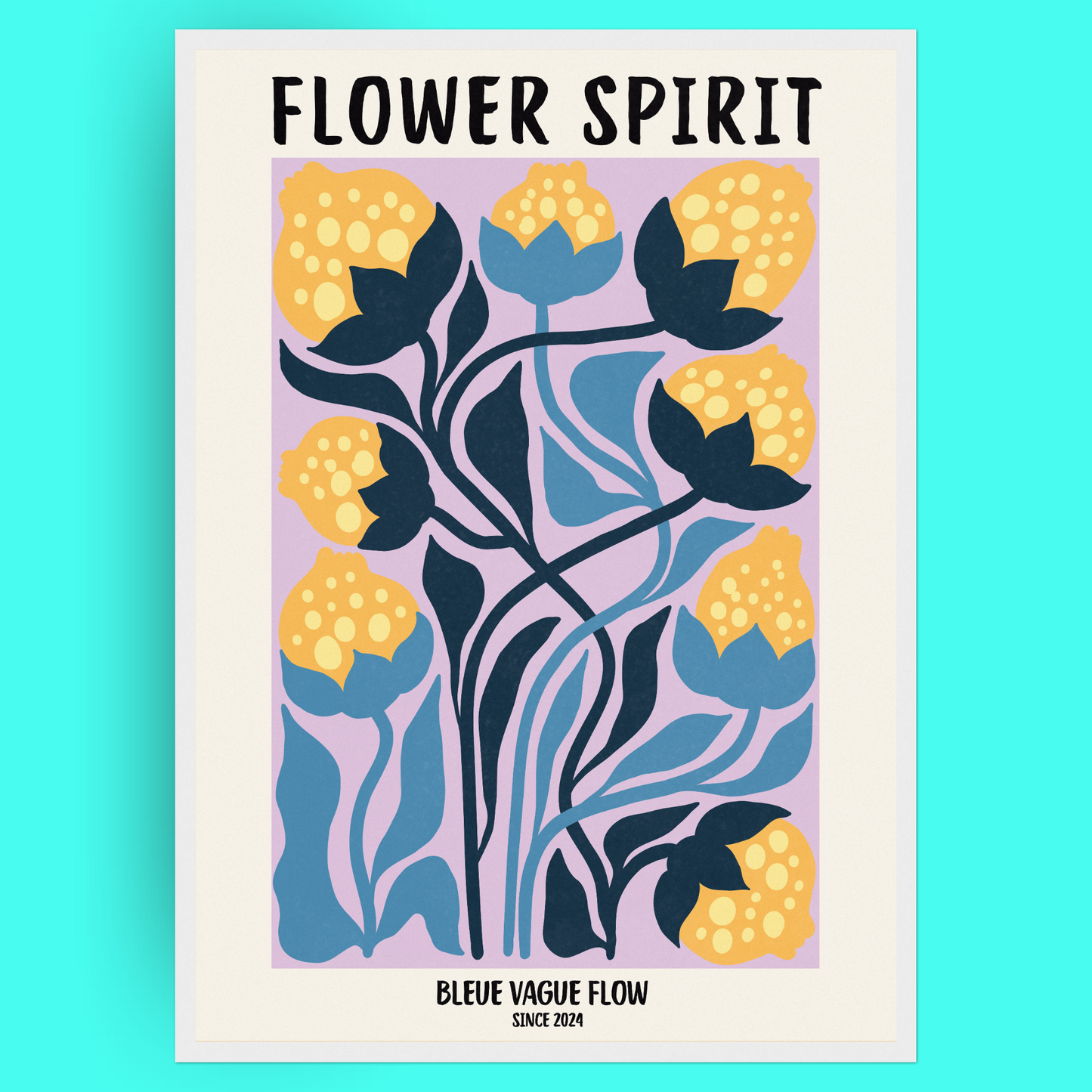 Flower Spirit - Paix colorée Bleue Vague Flow