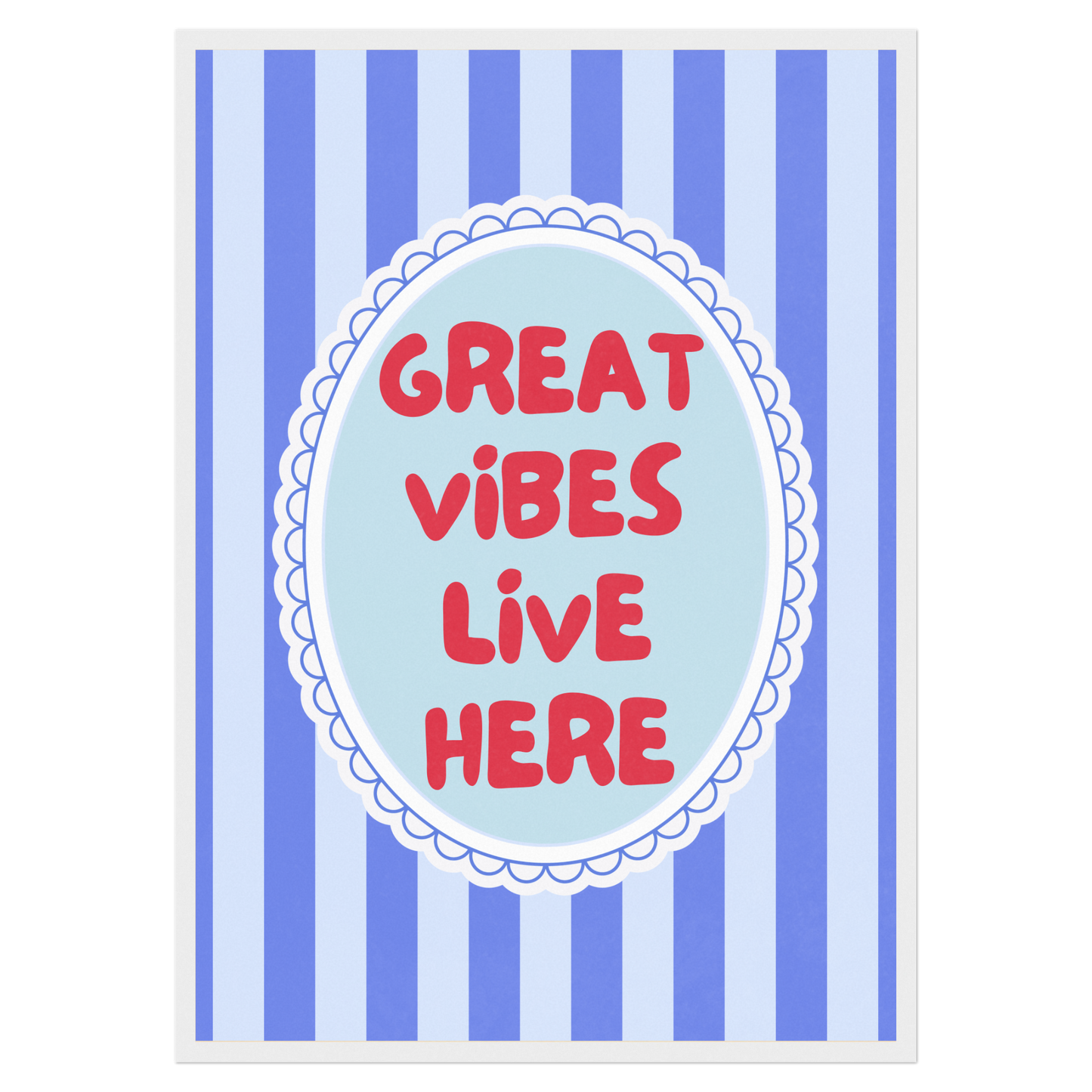 Great Vibes Live Here Bleue Vague Flow Print Material