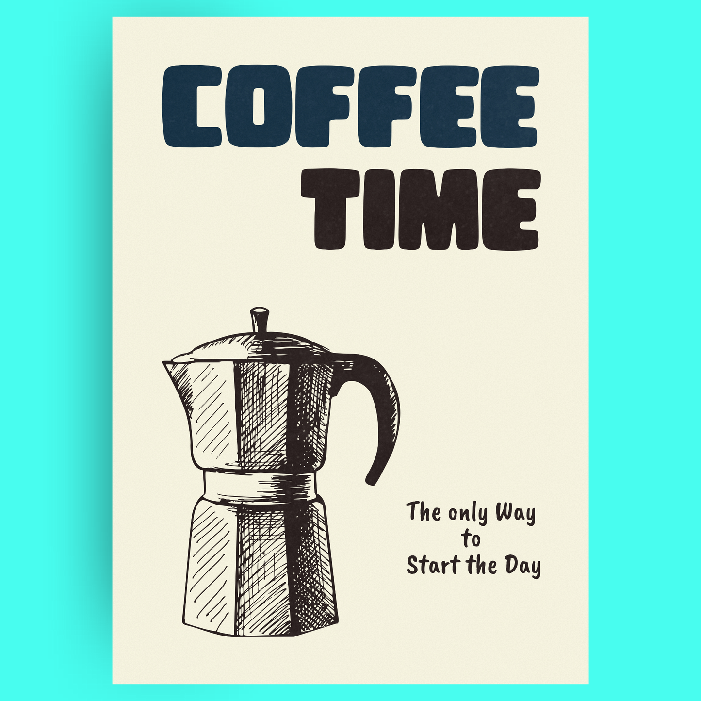 Coffe Time - Cafetière Italienne Bleue Vague Flow