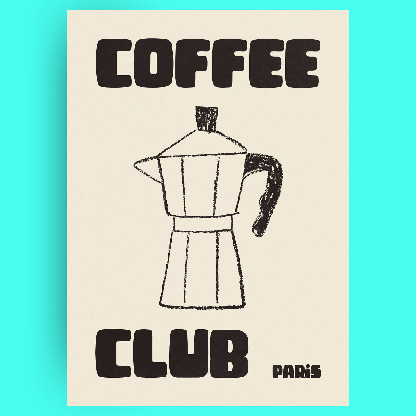 Coffee Club - Cafetière Italienne Bleue Vague Flow