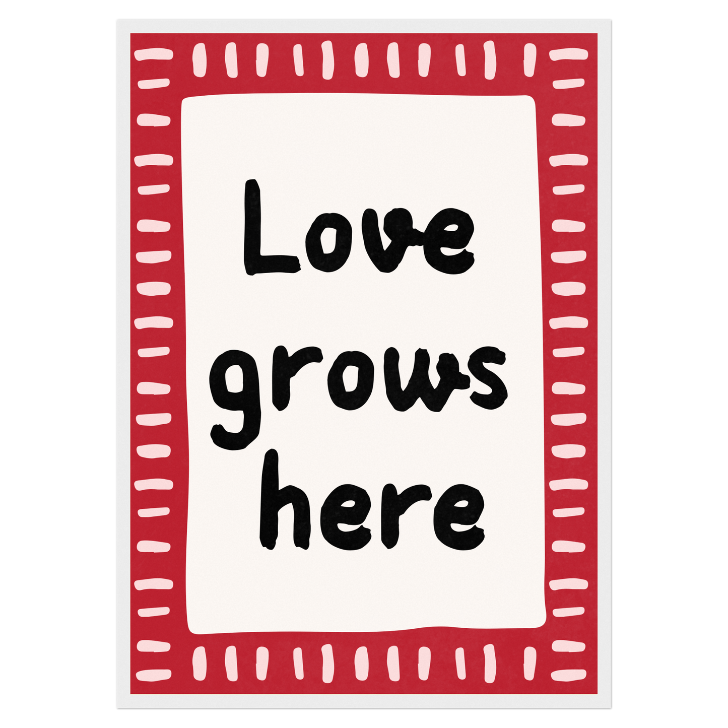 Love Grows Here Bleue Vague Flow Print Material