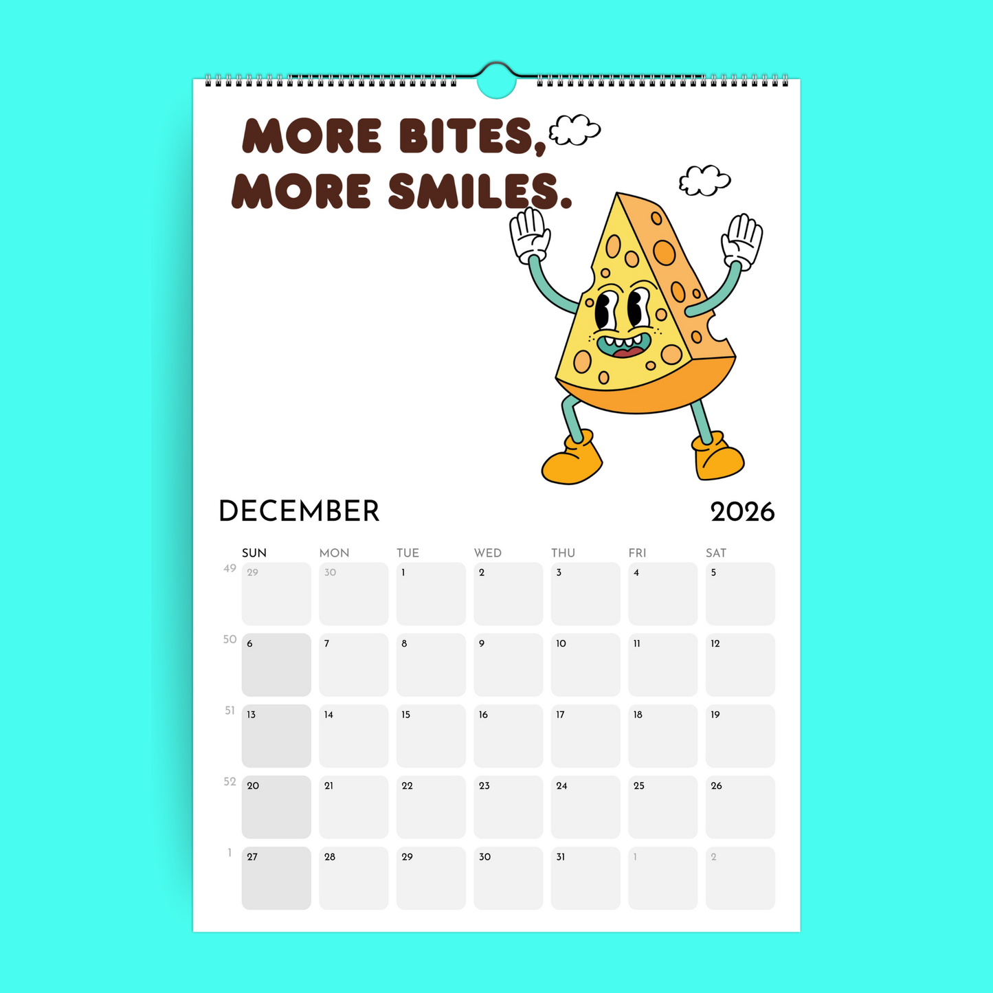 Calendrier Cheat Day Vibes 2026 - Cheat Day Calendar (ENG)