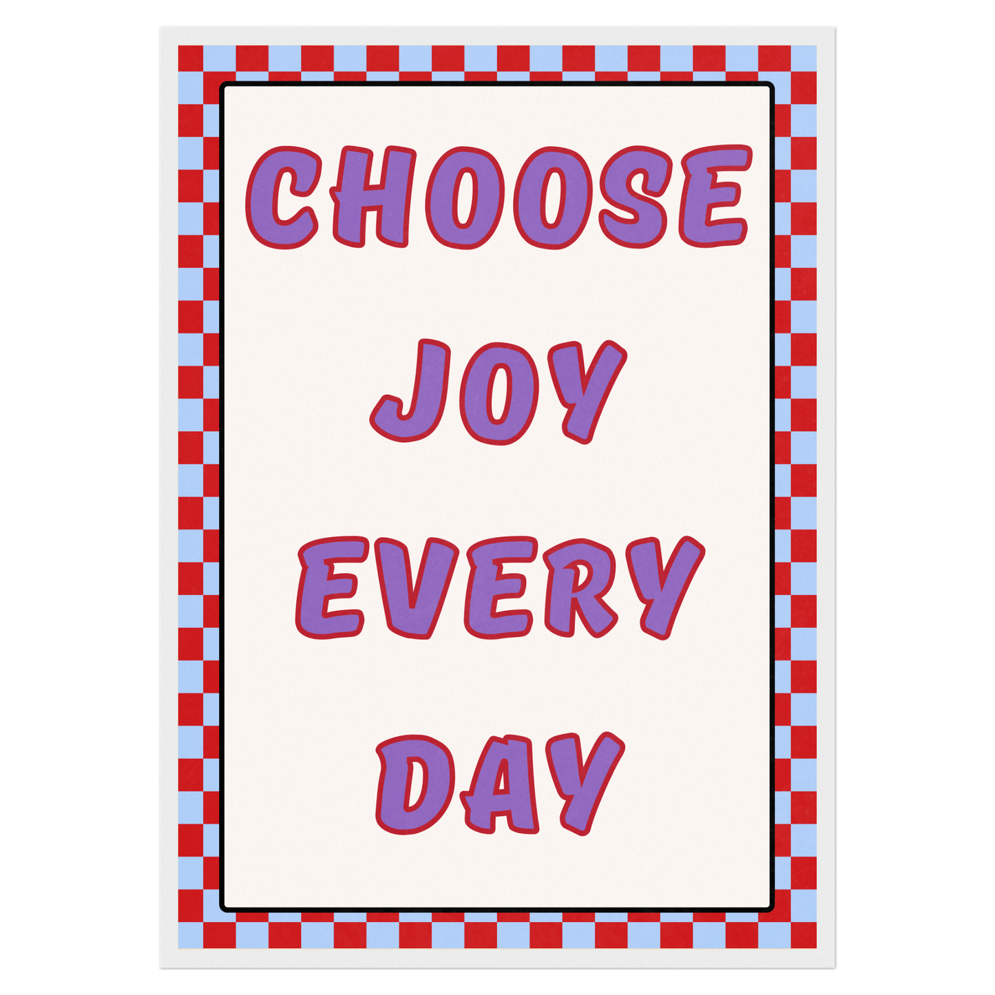 Choose Joy Every Day Bleue Vague Flow Print Material