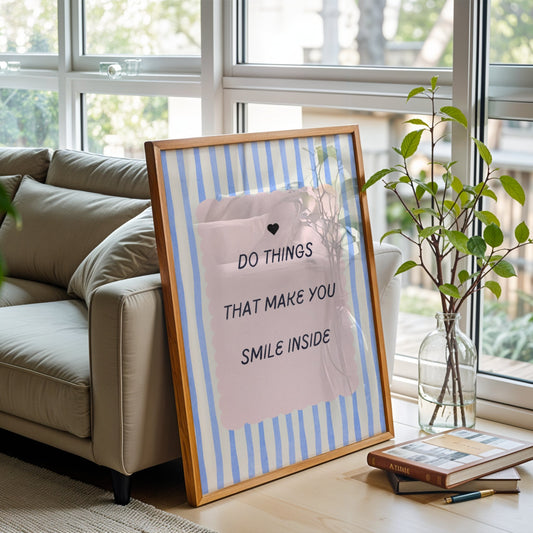 Smile Inside Bleue Vague Flow Print Material