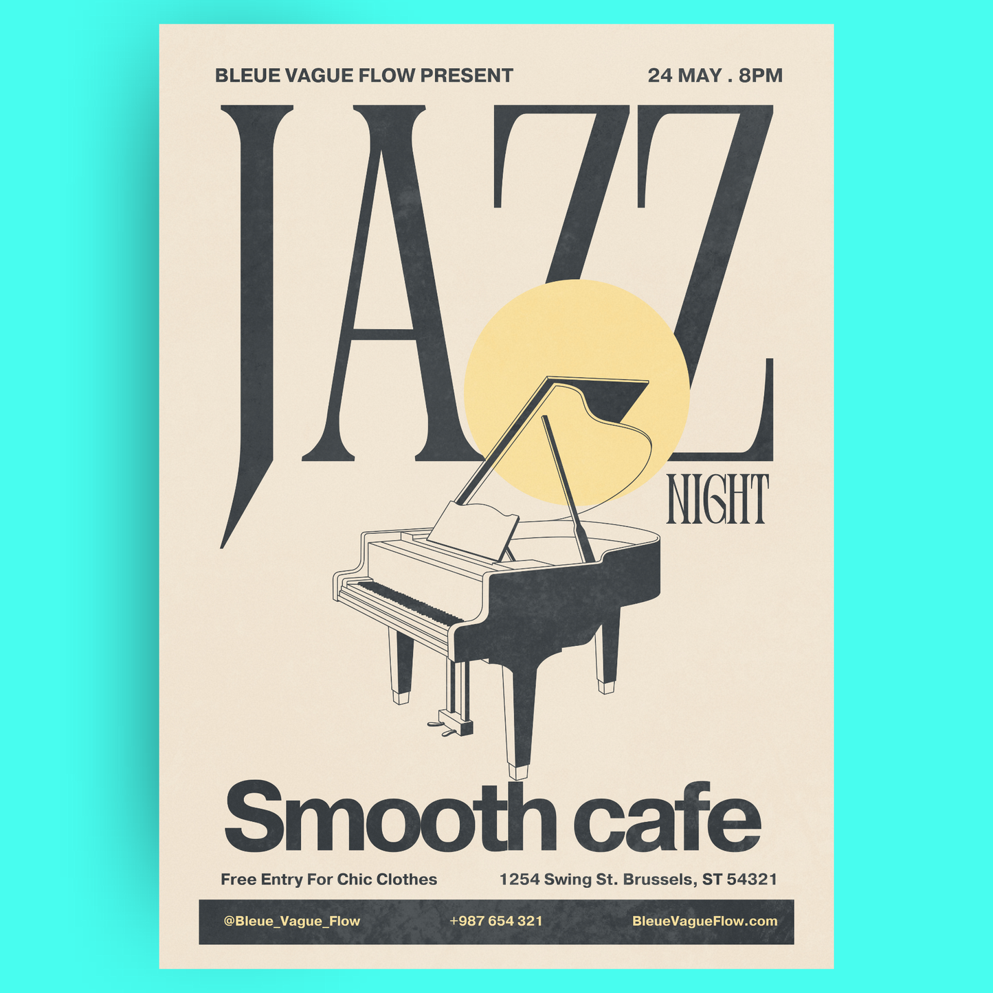 Jazz Night - Piano Bleue Vague Flow