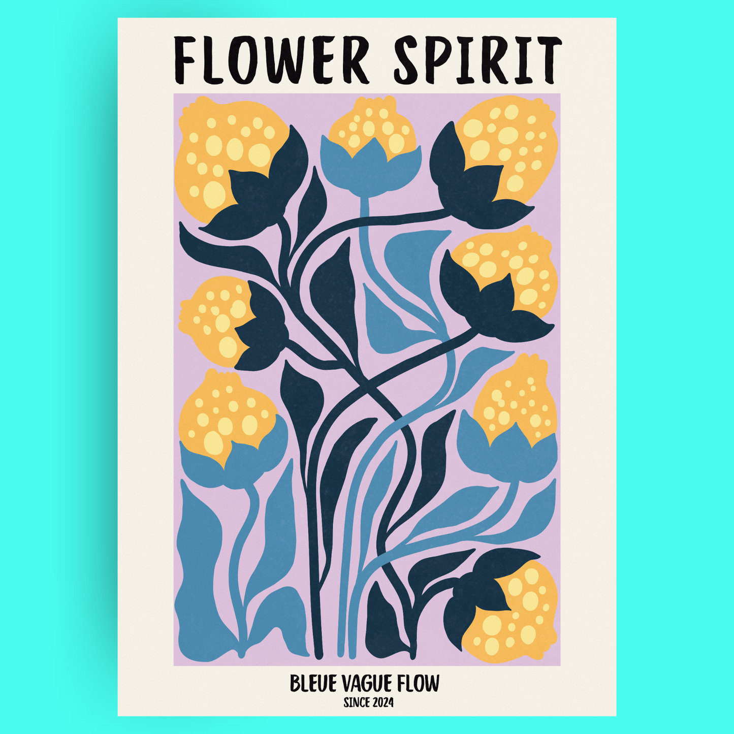 Flower Spirit - Paix colorée Bleue Vague Flow