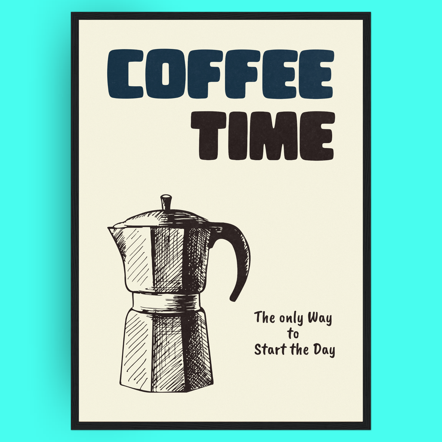 Coffe Time - Cafetière Italienne Bleue Vague Flow