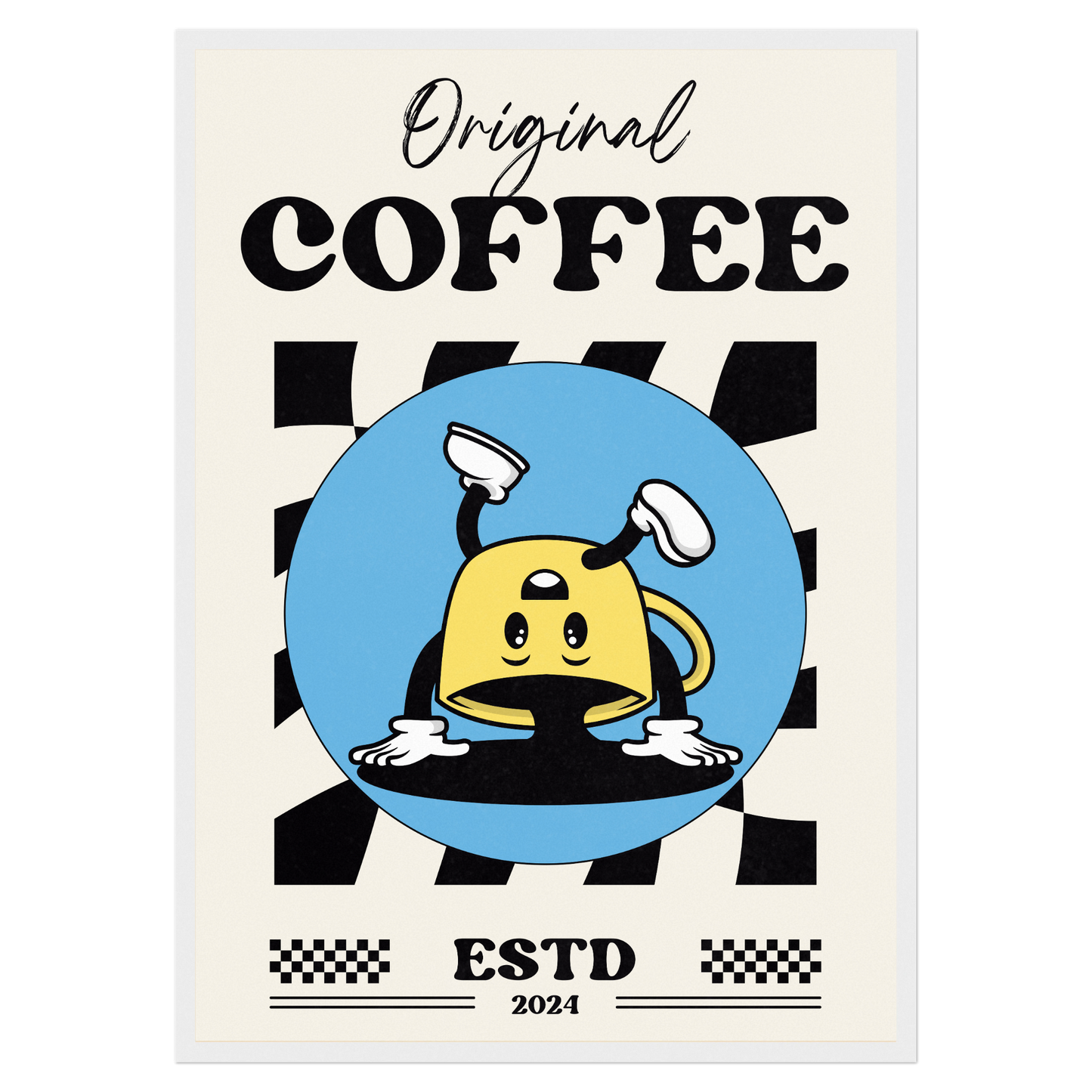 Café Original - Tasse Inversée Bleue Vague Flow