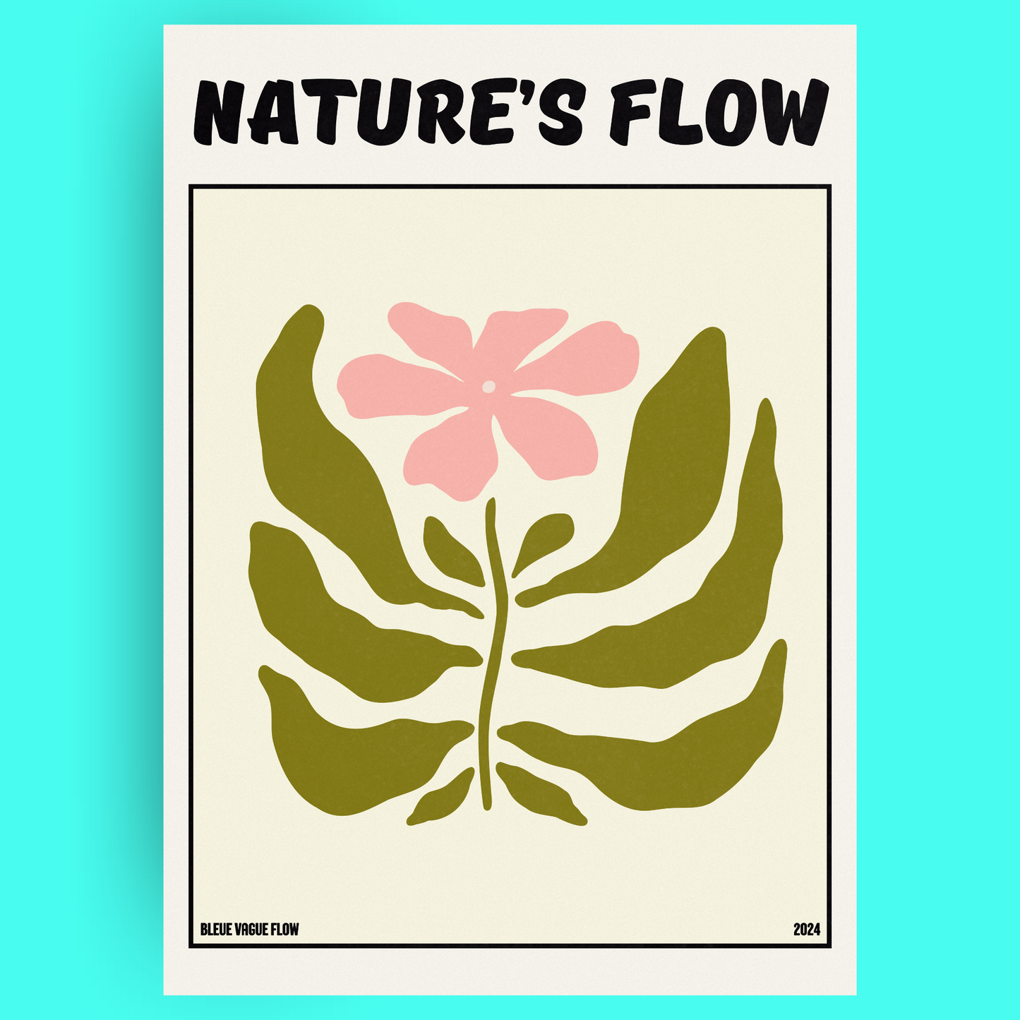 Poster Flower's Flow - Rosée Bleue Vague Flow