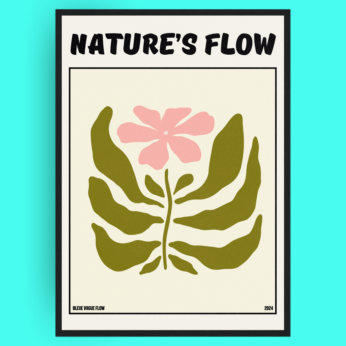 Poster Flower's Flow - Rosée Bleue Vague Flow