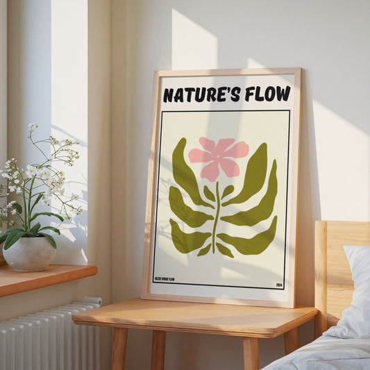 Poster Flower's Flow - Rosée Bleue Vague Flow