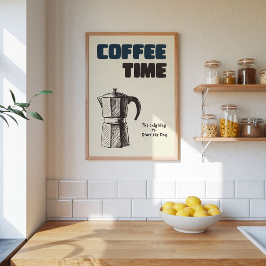 Coffe Time - Cafetière Italienne Bleue Vague Flow