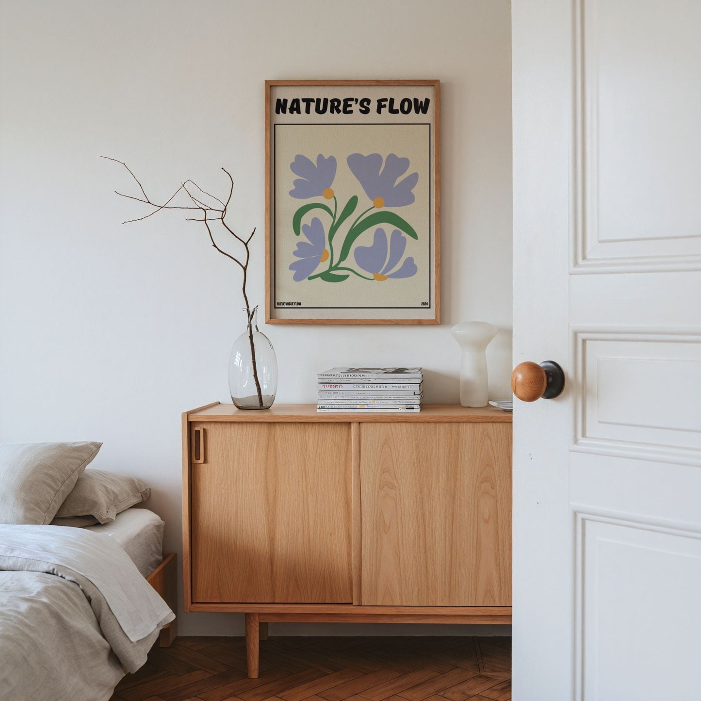 Poster Flower's Flow - Bleutée Bleue Vague Flow