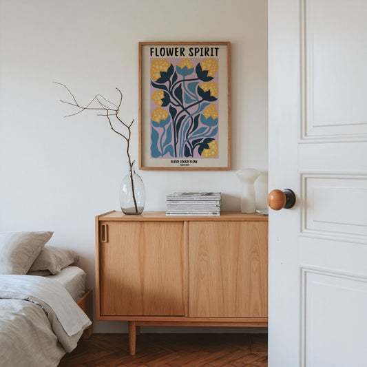 Flower Spirit - Paix colorée Bleue Vague Flow