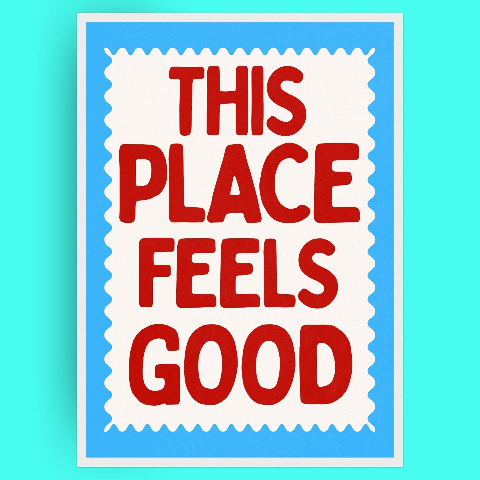 This Place Feels Good Bleue Vague Flow Print Material