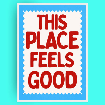 This Place Feels Good Bleue Vague Flow Print Material