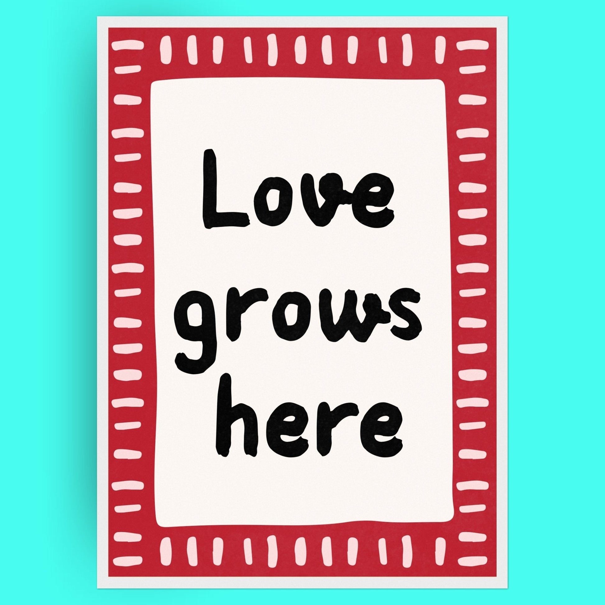 Love Grows Here Bleue Vague Flow Print Material