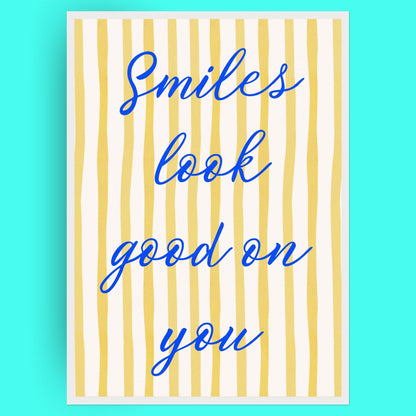 Smiles Look Good On You Bleue Vague Flow Print Material