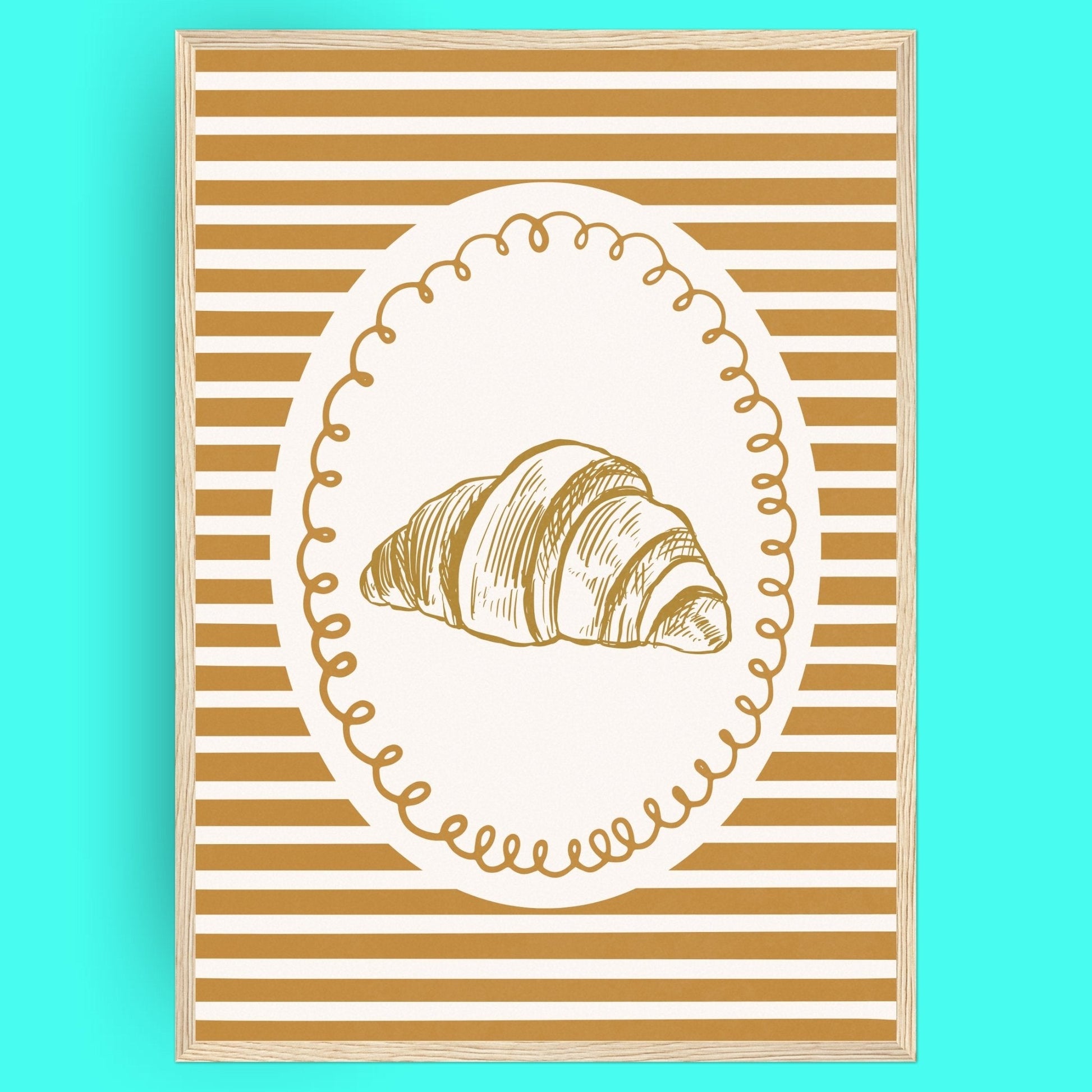 L'Amour Du Croissant Bleue Vague Flow Print Material