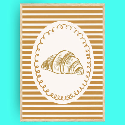 L'Amour Du Croissant Bleue Vague Flow Print Material