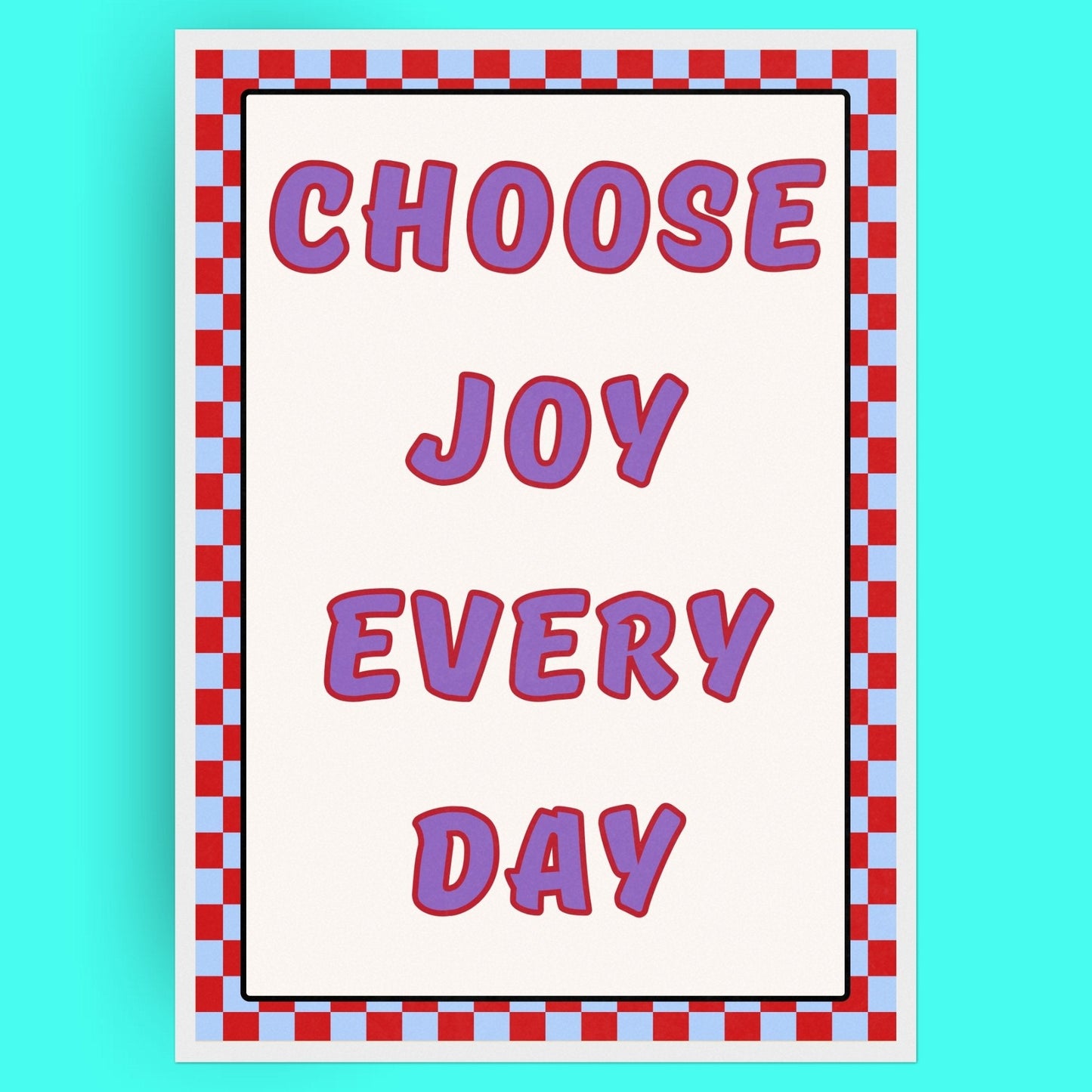 Choose Joy Every Day Bleue Vague Flow Print Material