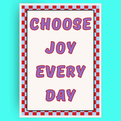 Choose Joy Every Day Bleue Vague Flow Print Material