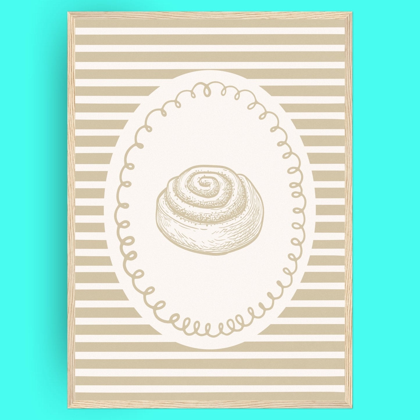 L'Amour Du Cinnamon Rolls Bleue Vague Flow Print Material
