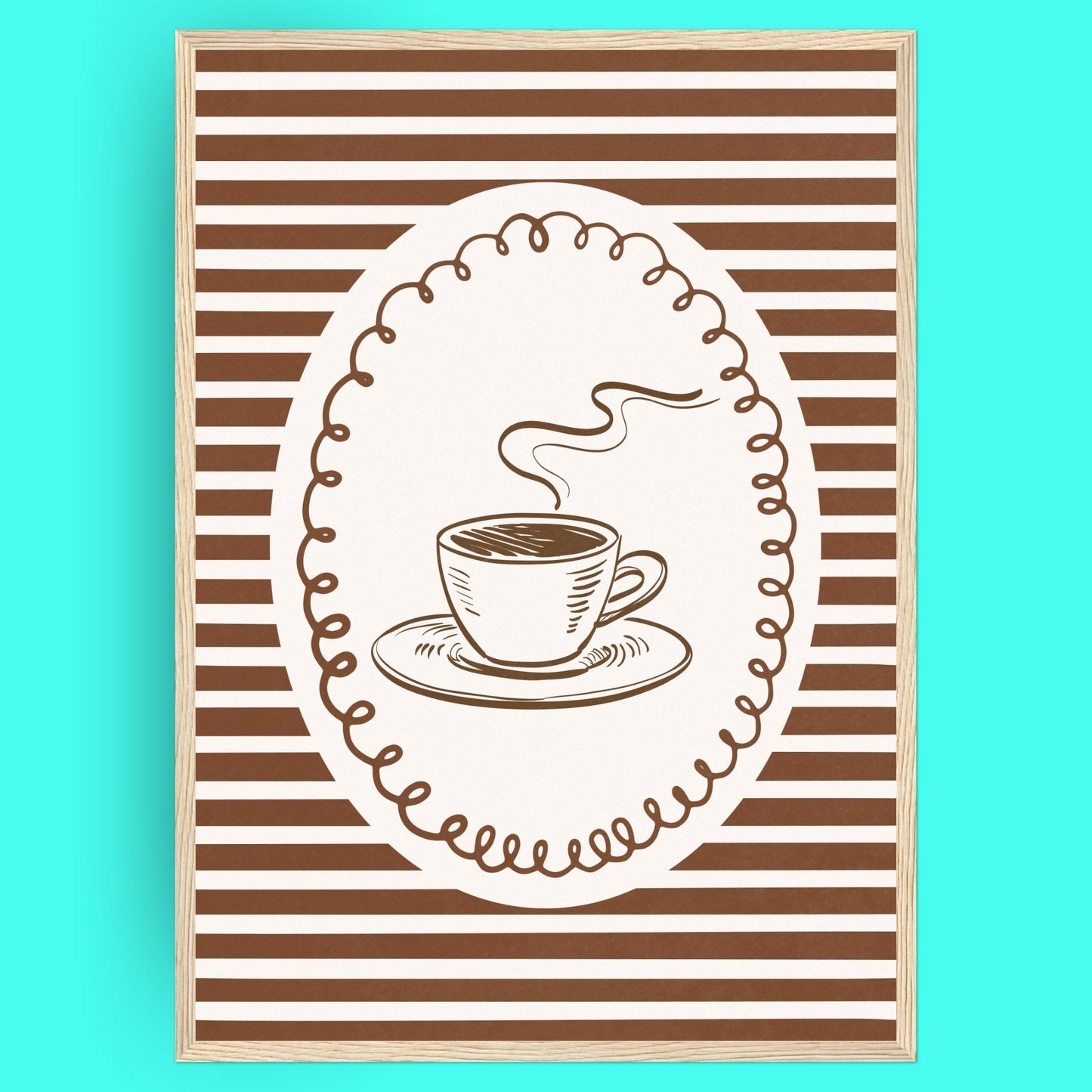 L'Amour Du Café Bleue Vague Flow Print Material