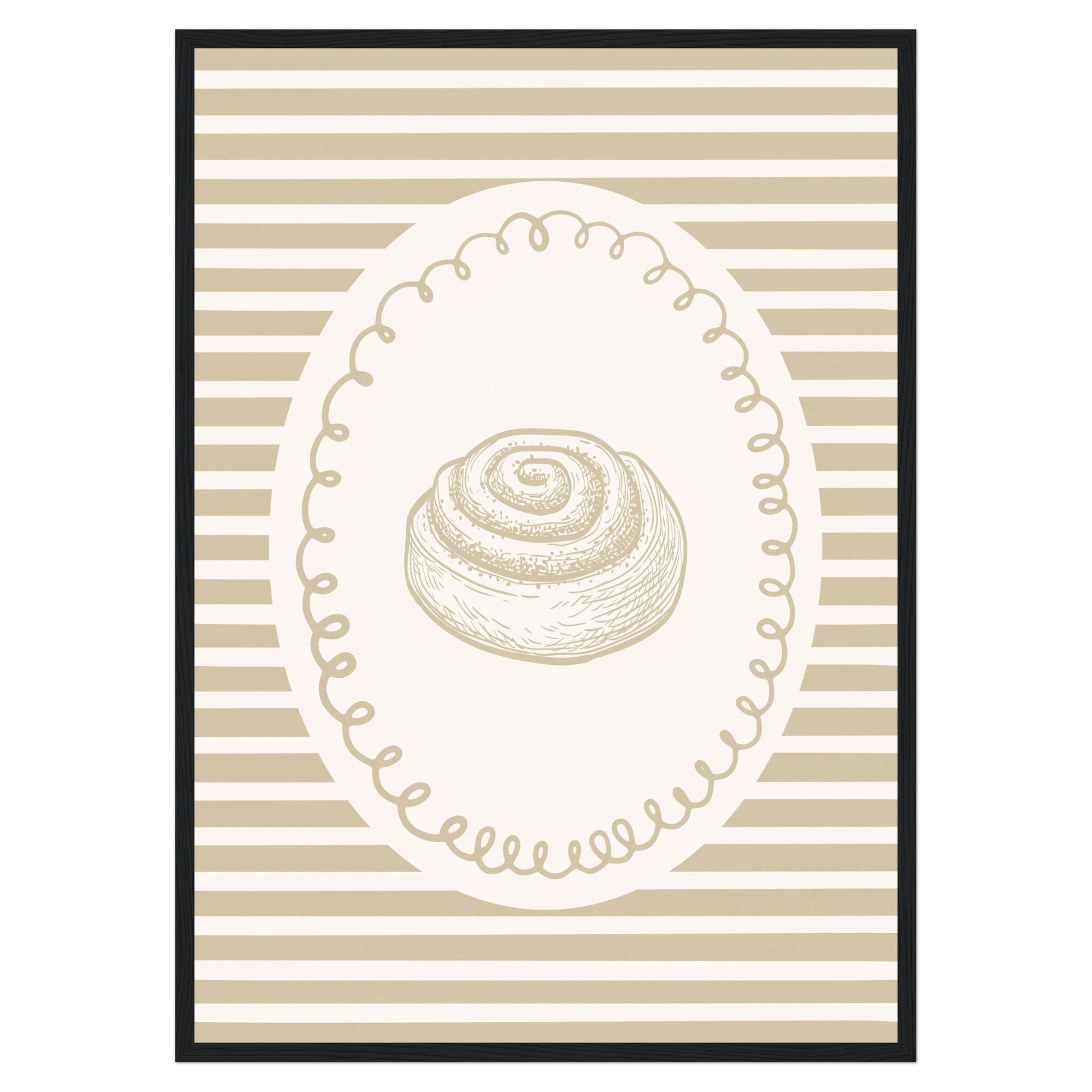 L'Amour Du Cinnamon Rolls Bleue Vague Flow Print Material