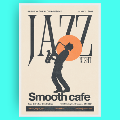 Jazz Night - Saxophone Bleue Vague Flow