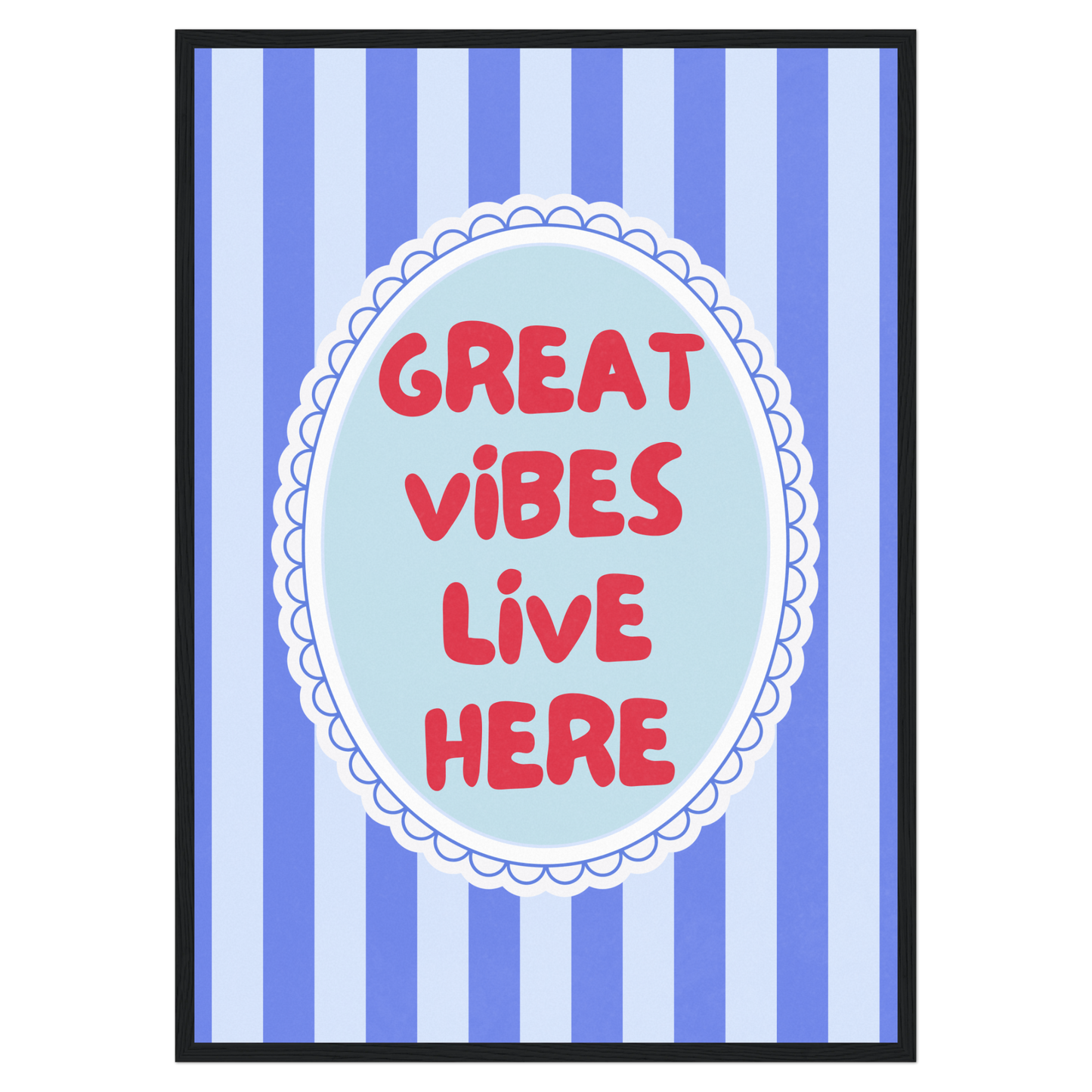 Great Vibes Live Here Bleue Vague Flow Print Material