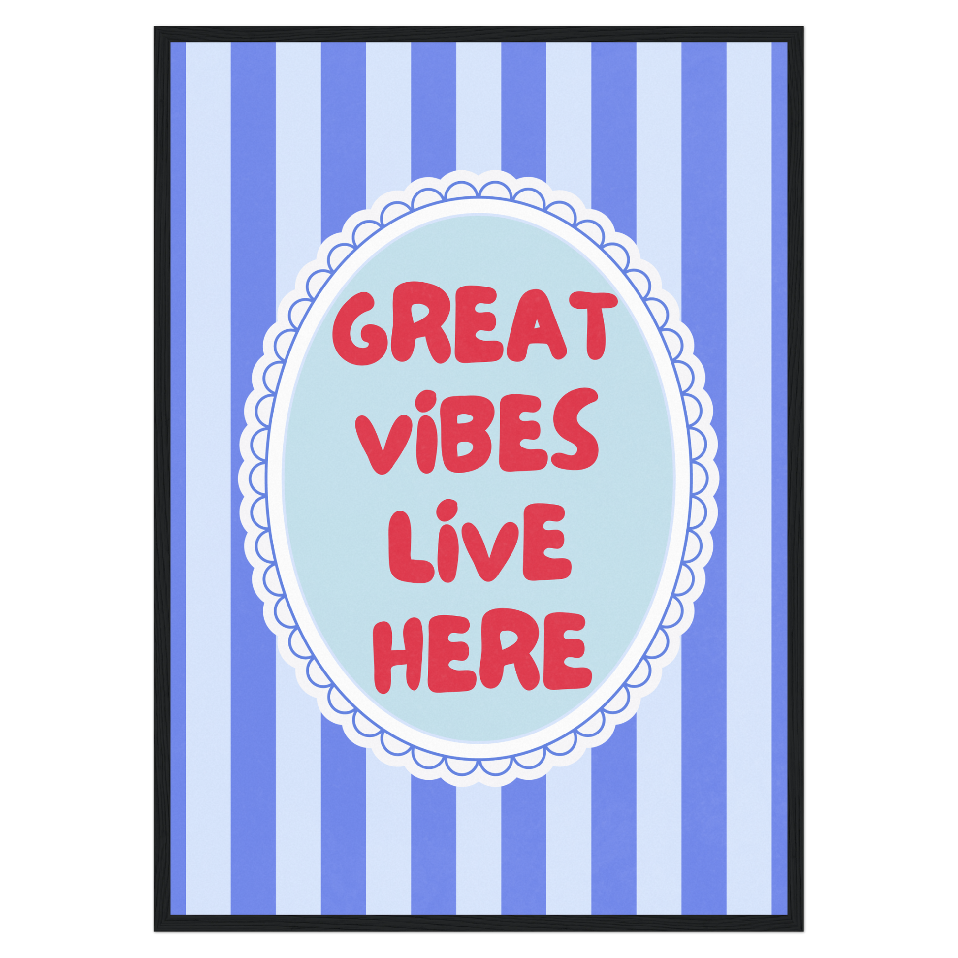 Great Vibes Live Here Bleue Vague Flow Print Material