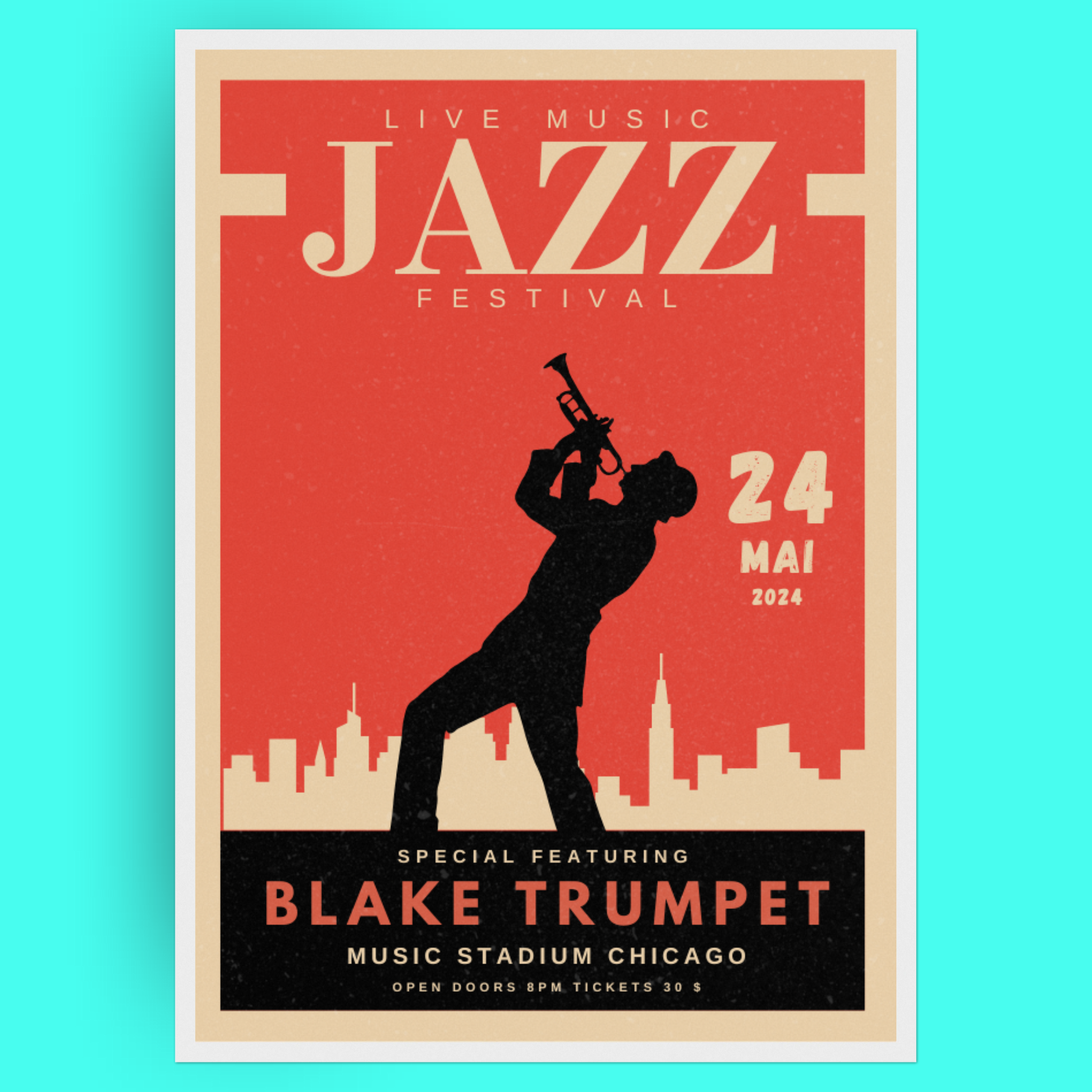 Jazz Music Festival - Trumpet Bleue Vague Flow
