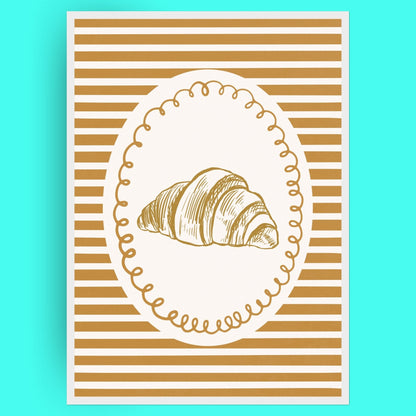 L'Amour Du Croissant Bleue Vague Flow Print Material