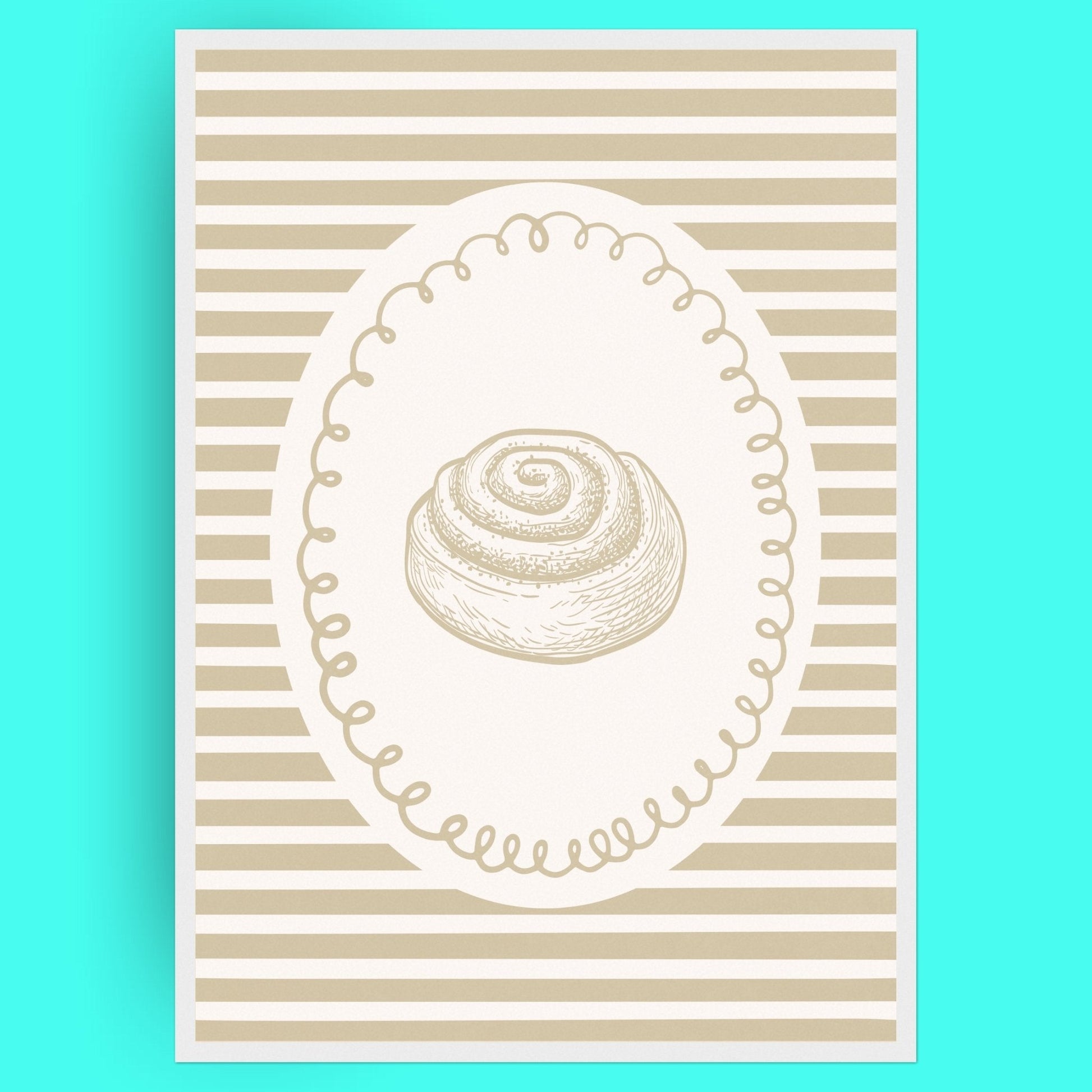 L'Amour Du Cinnamon Rolls Bleue Vague Flow Print Material