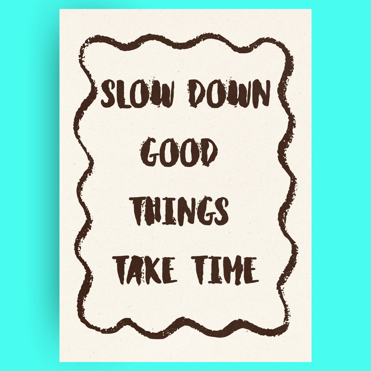 Slow Down Bleue Vague Flow Print Material