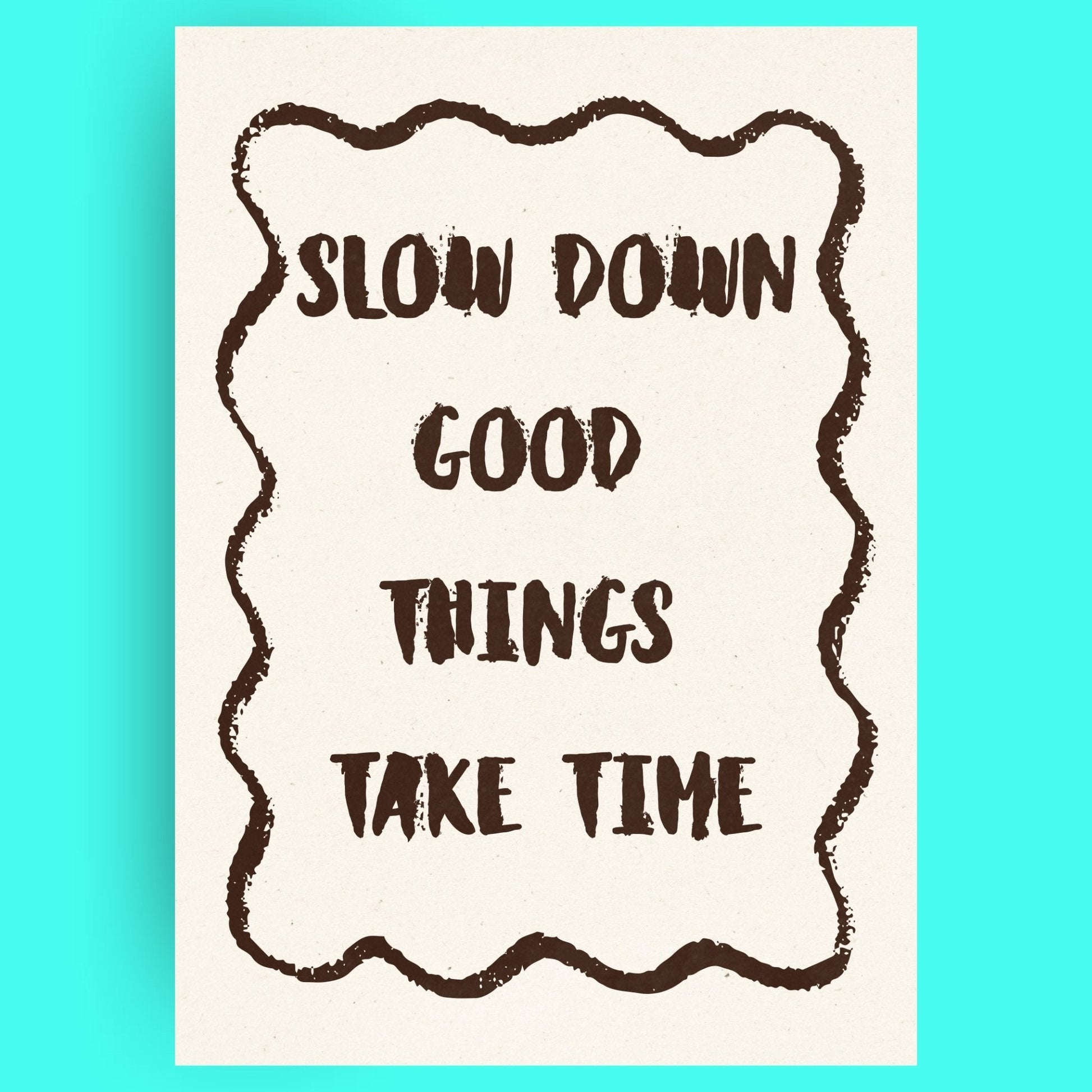 Slow Down Bleue Vague Flow Print Material