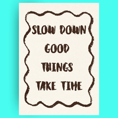 Slow Down Bleue Vague Flow Print Material