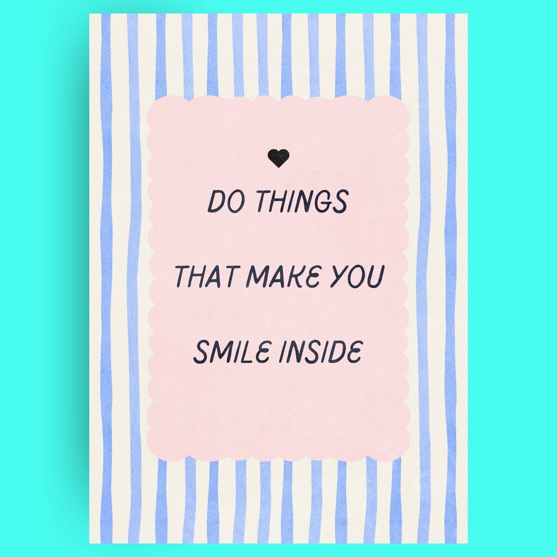 Smile Inside Bleue Vague Flow Print Material